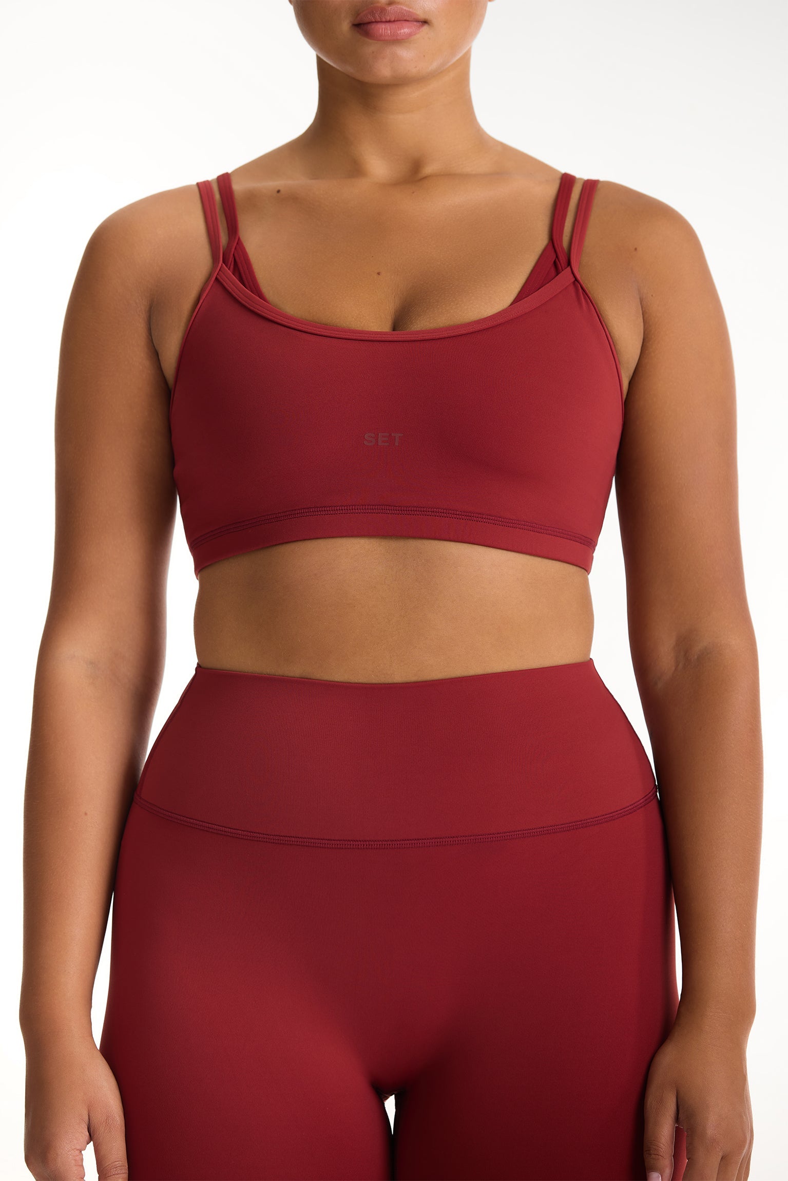 AIRLUXE™ BREATHE LAYERED MOVE BRA - SNAPPER