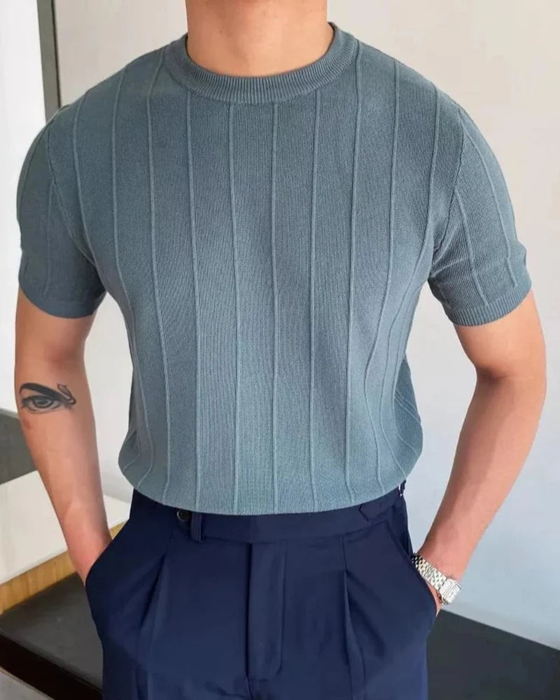 Cannes T-Shirt mit Rippstruktur