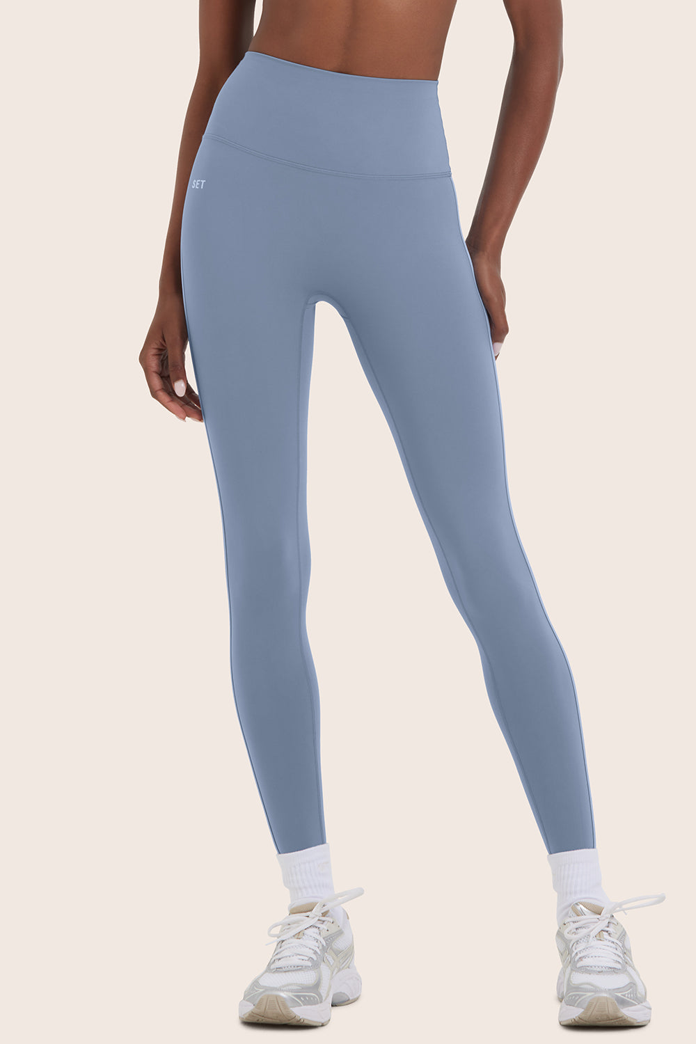 SPORTBODY® (BLOOPERS) SPORTY HIGH-RISE STRIPE LEGGINGS - CRUISE