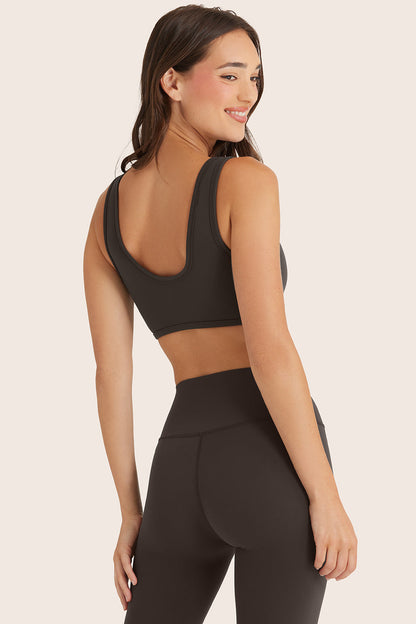 AIRLUXE™ BREATHE SCOOP BRA - BIRTHDAY ESPRESSO