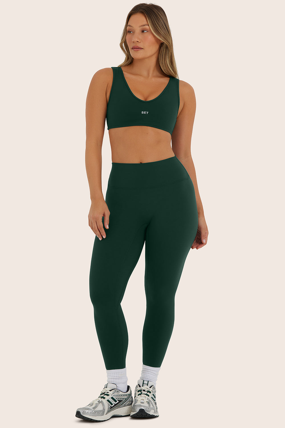 SPORTBODY® SPORTY MID-RISE LEGGINGS - BEETLE