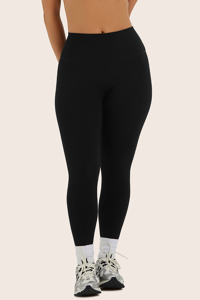 SPORTBODY® SPORTY MID-RISE LEGGINGS - ONYX