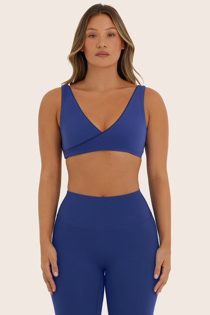 AIRLUXE™ BREATHE CONTRAST WRAP BRA - AQUA