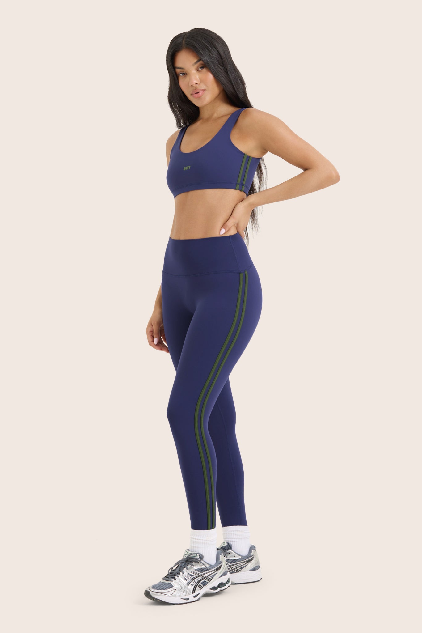 SPORTBODY® SPORTY DUO STRIPE LEGGINGS - LAKE