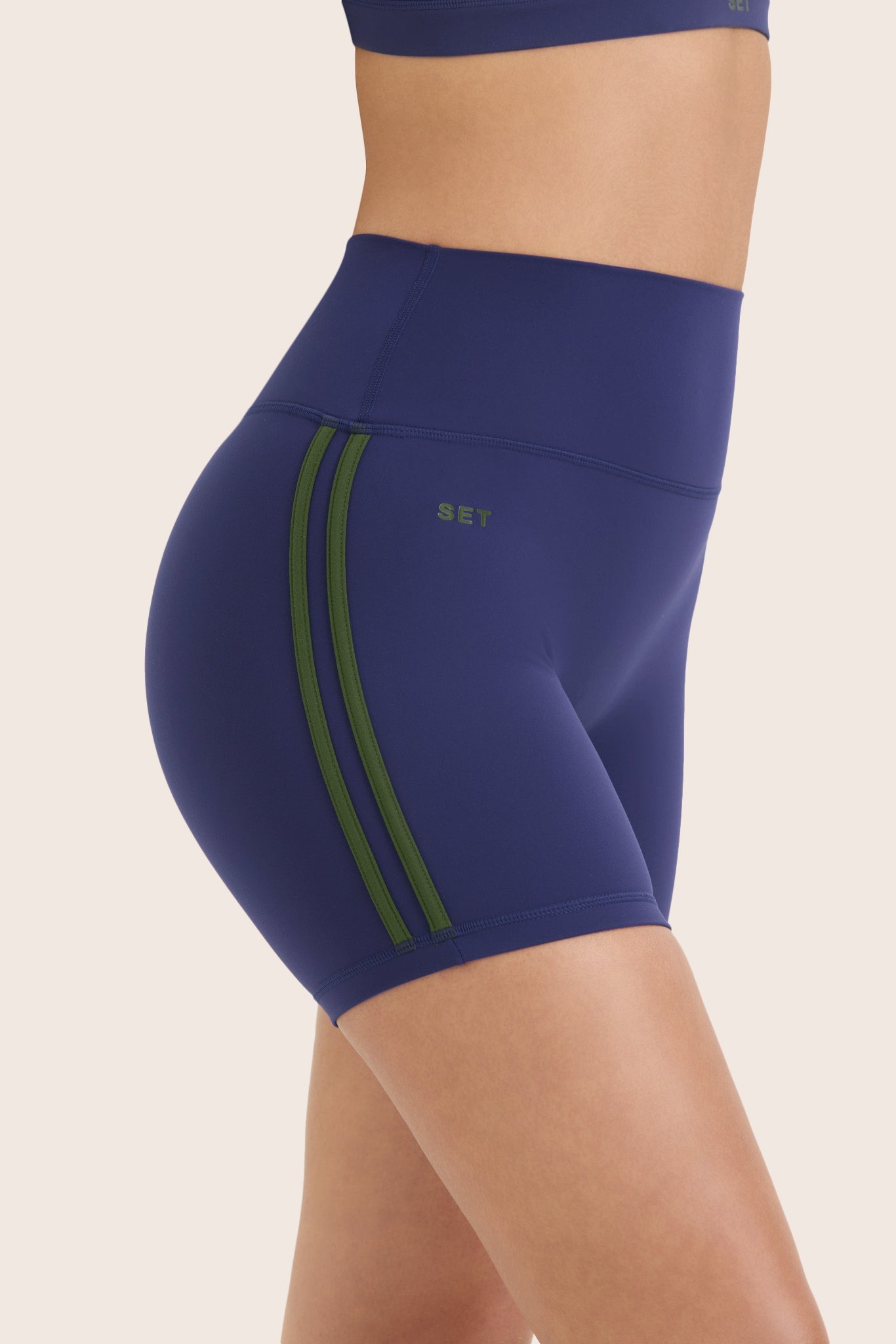 SPORTBODY® SPORTY DUO STRIPE SHORTS - LAKE