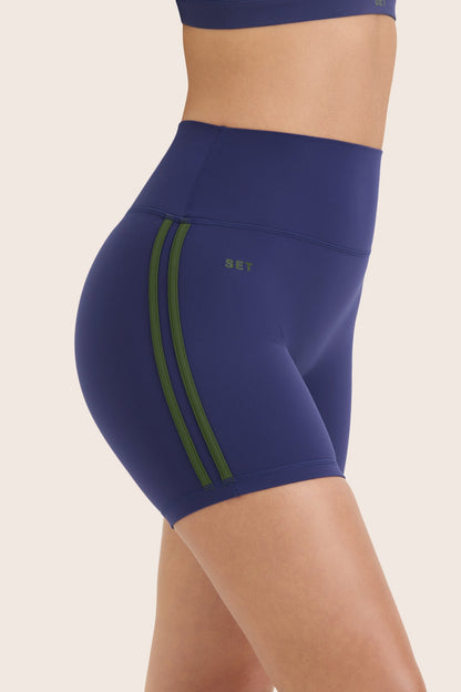 SPORTBODY® SPORTY DUO STRIPE SHORTS - LAKE