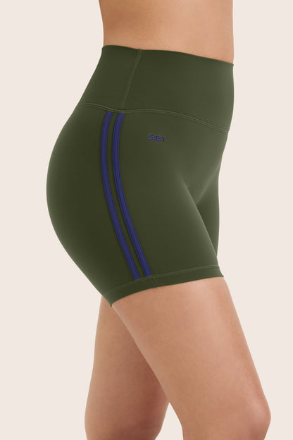 SPORTBODY® SPORTY DUO STRIPE SHORTS - OAK