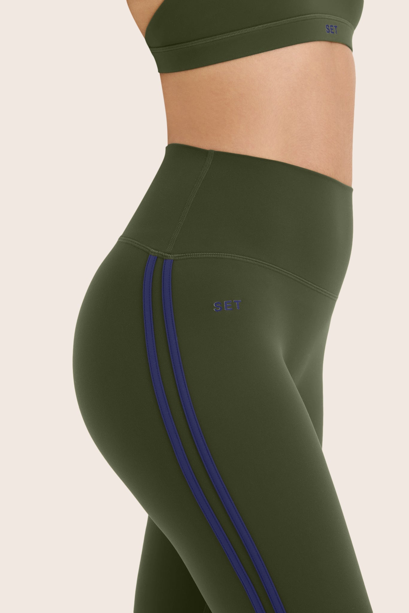 SPORTBODY® SPORTY DUO STRIPE LEGGINGS - OAK