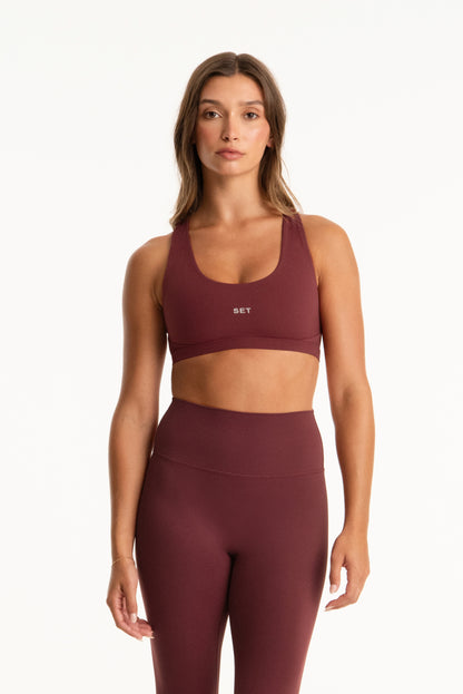 AIRLUXE™ BREATHE PARKE POSE BRA - RHUBARB