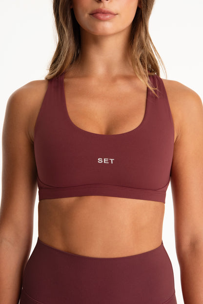 AIRLUXE™ BREATHE PARKE POSE BRA - RHUBARB