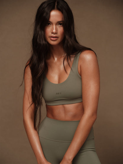 SPORTBODY® SPORTY DUO LIFT BRA - KELP