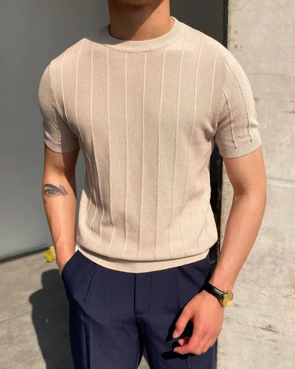 Cannes T-Shirt mit Rippstruktur