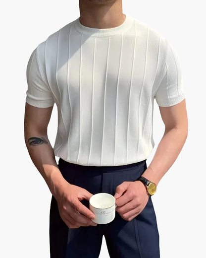 Cannes T-Shirt mit Rippstruktur