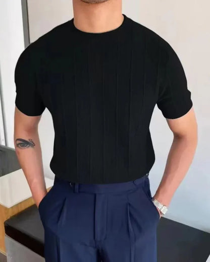 Cannes T-Shirt mit Rippstruktur