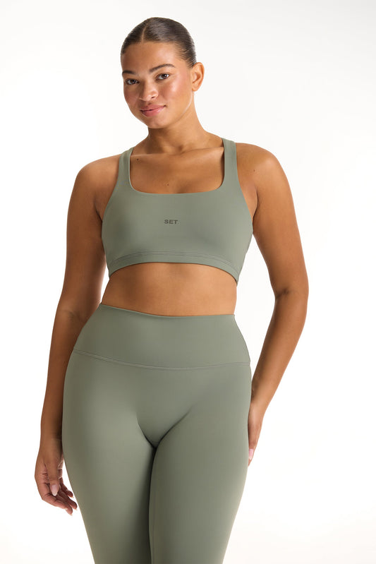 SPORTBODY® SPORTY DRILL BRA - KELP