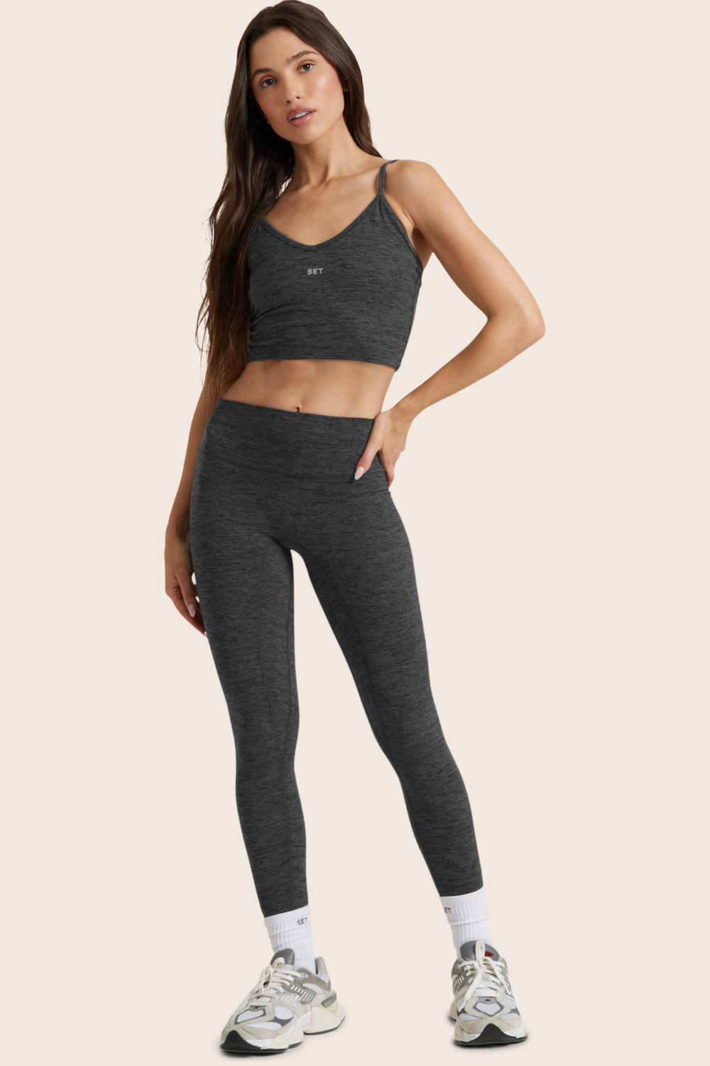 FORMCLOUD® CLOUD MID-RISE LEGGINGS - PEPPER HEATHER GREY